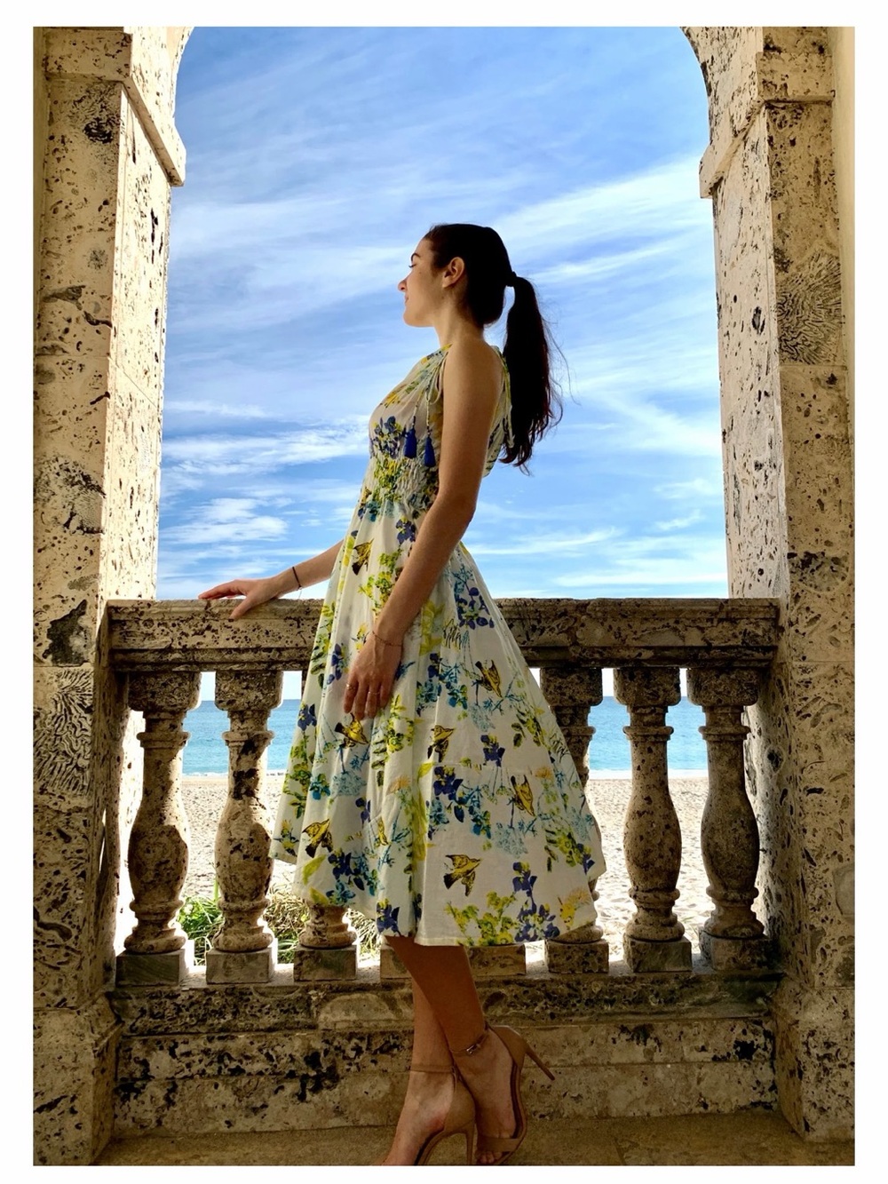 Pick Happy One Shoulder Bird Gardens dress NWT small